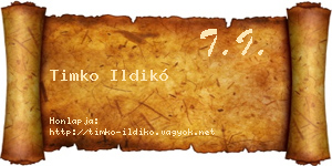 Timko Ildikó névjegykártya